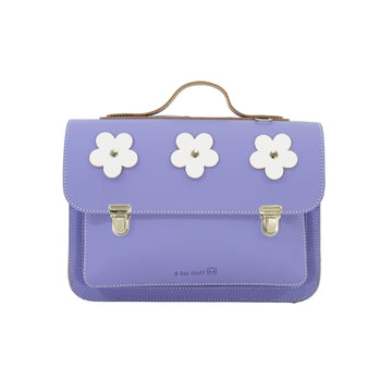 Lederen kleutertas - Flowers Lila